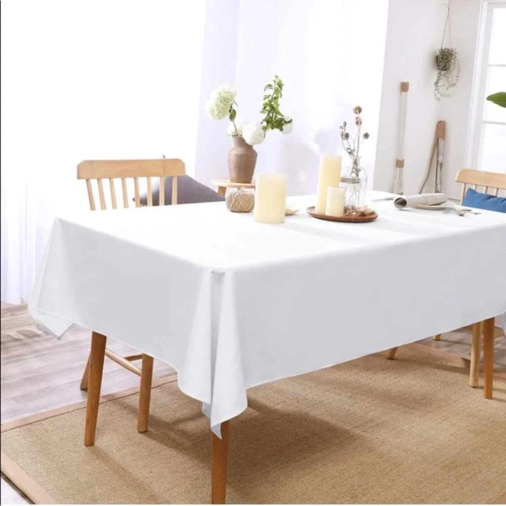 28. White 60x84 Tablecloth - Picture 1 of 13